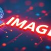 青い脳の3Dモデルと、赤い「IMAGE」の文字が描かれた、テクノロジーをテーマにした画像。背景には回路のような模様がある。脳,3D,文字,テクノロジー,画像