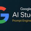 Googleのロゴと「Google AI Studio Prompt Engineering」というテキストが書かれた画像です。プロンプトエンジニアリング, Google AI Studio, AIモデル, Gemini Pro, PaLM API