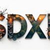 「SDXL」の文字が、風景写真と花で装飾された画像です。画像生成AI「SDXL」の解説記事に使用されています。画像生成AI, SDXL, Stable Diffusion, AIモデル, テクノロジー