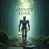 日本のAI戦略を象徴する画像。暗い竹林の中、石畳の道をランタンを持った人型ロボットが歩いている。日本の強みであるフィジカルAI教育の未来と国際比較における立ち位置を示唆している。