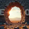 古い石壁に「CREATORS」と書かれ、中央の穴から朝日が昇る風景。AI動画生成ツールVeo3を活用した新しいYouTube戦略とプロンプトの作り方を学び、新時代のクリエイターになることを象徴する画像です。
