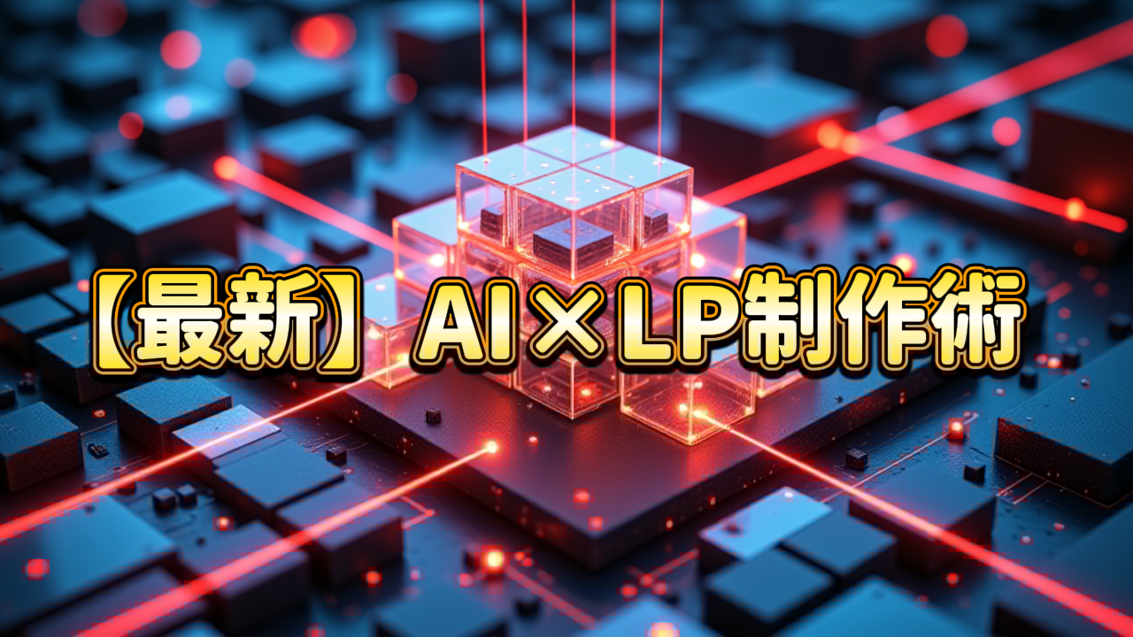 【最新】AI×LP制作術の文字とCPUコアが輝くテクノロジー画像。AIを活用したLP作成の効率化と、Geminiを使った制作のやり方を解説する記事のアイキャッチ。