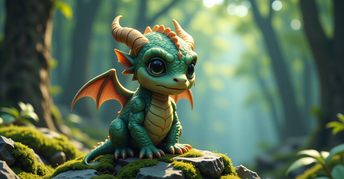 Generated image of a sad dragon