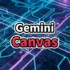 Gemini Canvasのインターフェースで動画からコードが生成されている未来的なイメージ画像。