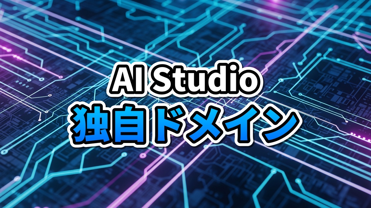 Google AI StudioからHostingerへWebサイトデータが転送され、デプロイされる様子を描いた未来的イメージ。