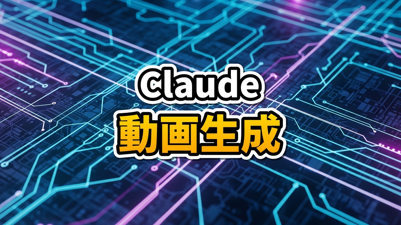 Claude Codeのターミナル画面からRemotionの動画タイムラインが生成されている未来的なイメージ図