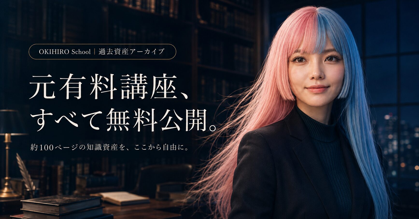 OKIHIRO School｜元有料講座をすべて無料公開した知識アーカイブのキービジュアル