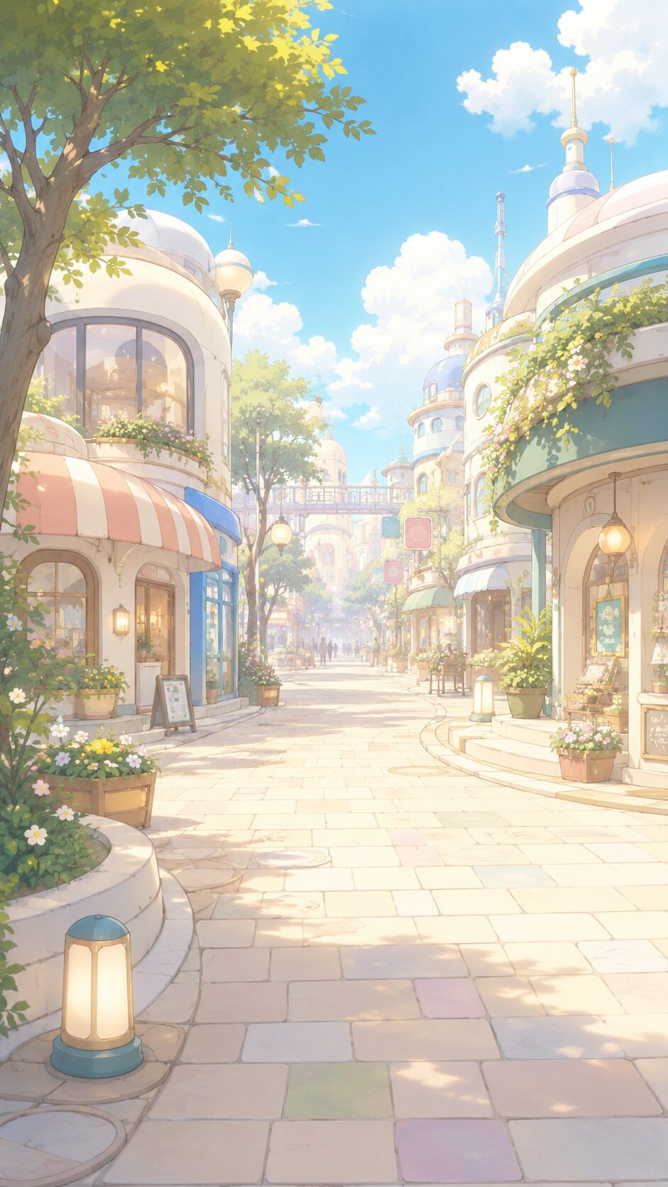 明るい街の通り